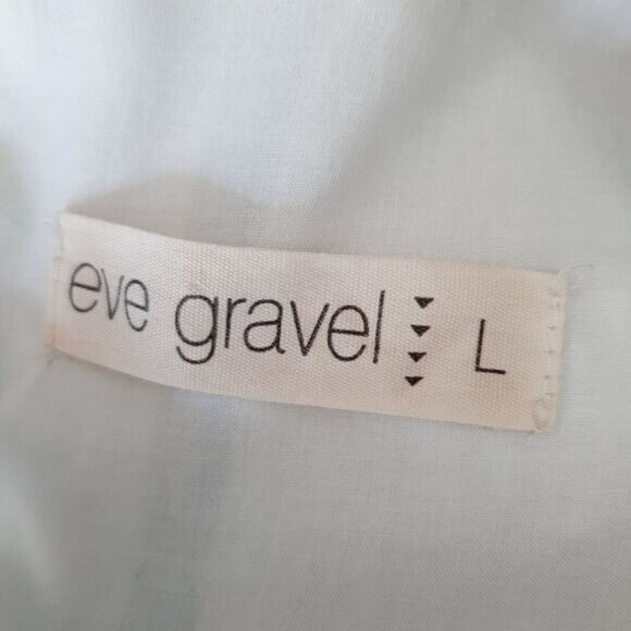 EVE GRAVEL Contrast Collar Peplum Sheath Dress Floral Embroidery B&W Sz L - Picture 15 of 16